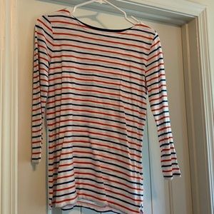 Blue and Orange Striped Shirt